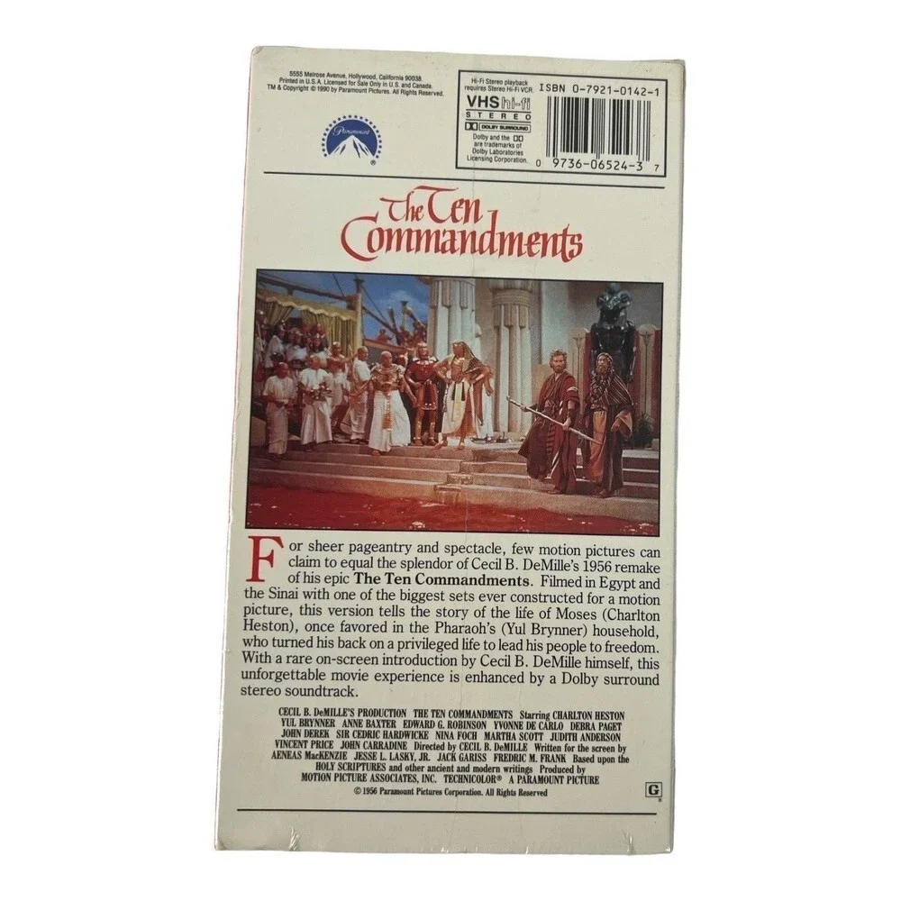The Ten Commandments (1956) VHS New Sealed